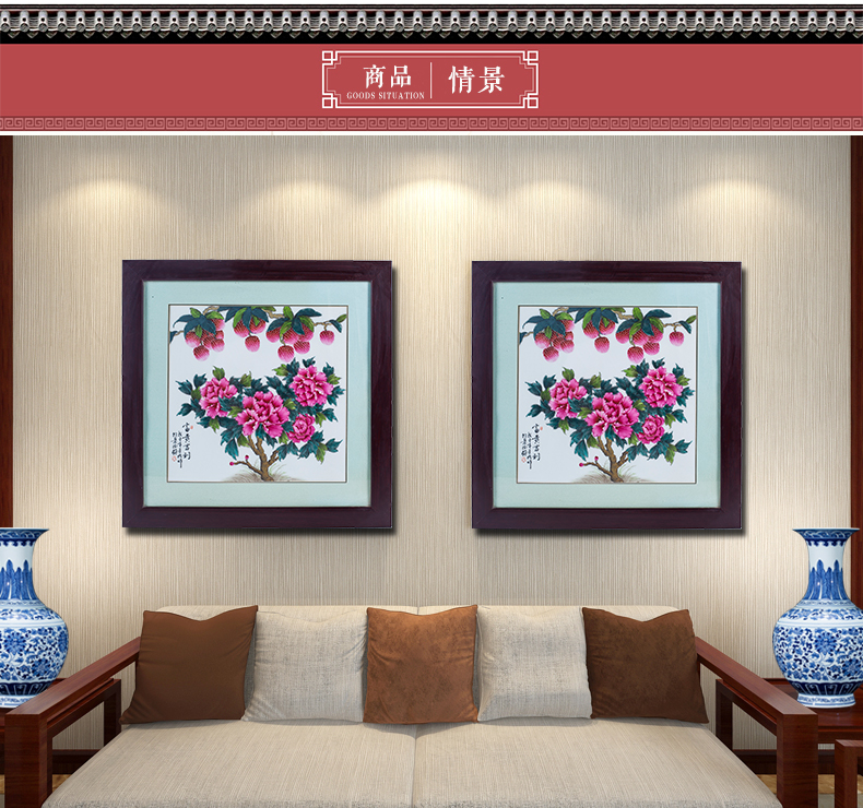 Hand - made gentleman elegant set of blue and white porcelain porcelain plate painting sitting room porch hang a picture of the new Chinese style sofa setting wall decoration