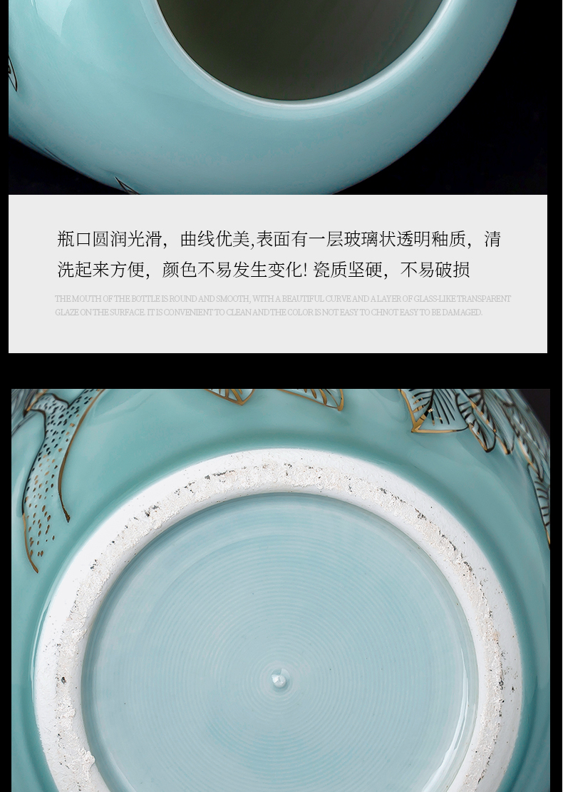 The Master of jingdezhen ceramics hand - made paint the drum shadow blue bottles of Chinese style living room home rich ancient frame furnishing articles