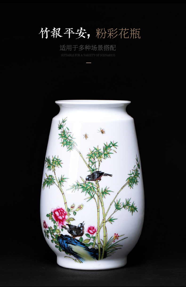 Jingdezhen ceramics dried flowers floret bottle of flower arranging living room TV cabinet rich ancient frame of Chinese style household adornment furnishing articles