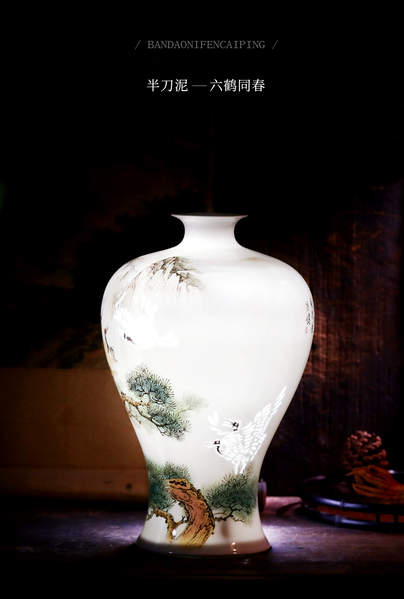 Jingdezhen ceramic vase furnishing articles household act the role ofing is tasted the sitting room of Chinese style restoring ancient ways is rich ancient frame hand - made and exquisite porcelain bottle