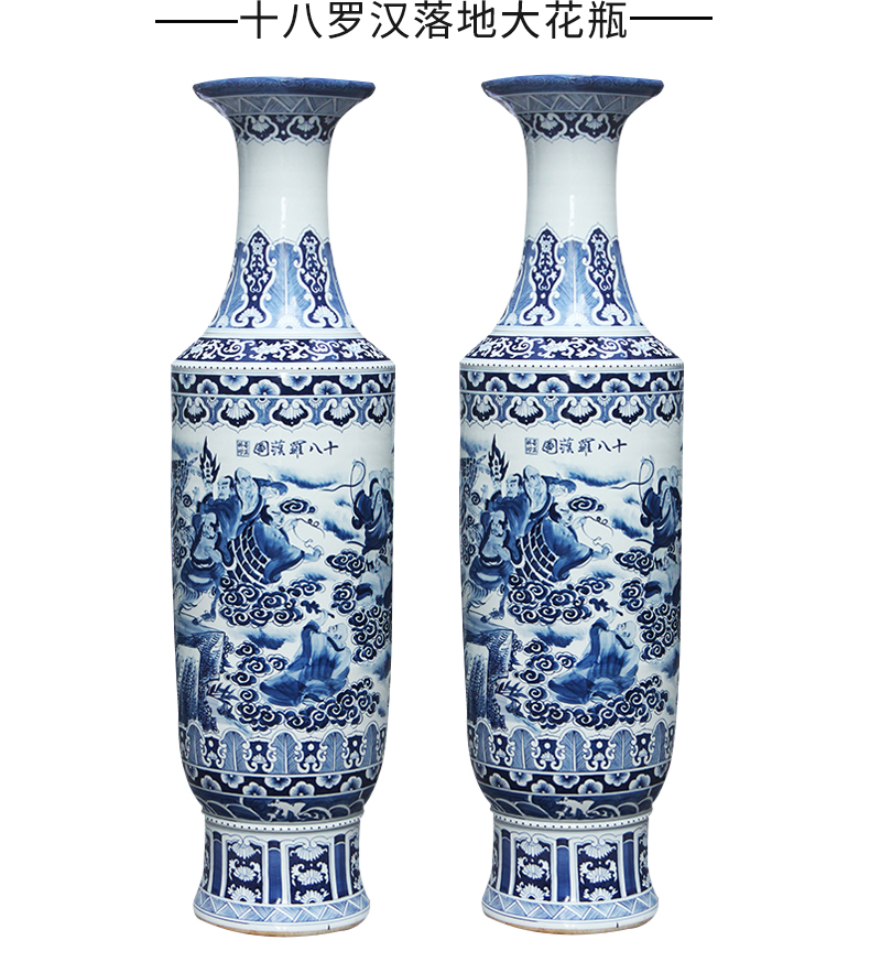 Hand - made jinxiu blue and white porcelain is jingdezhen ceramics was sitting room of large vase villa furnishing articles opening gifts