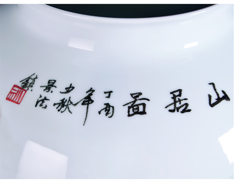 Jingdezhen ceramics large hand draw large vases, flower arrangement Angle of Chinese style household adornment what sitting room floor furnishing articles