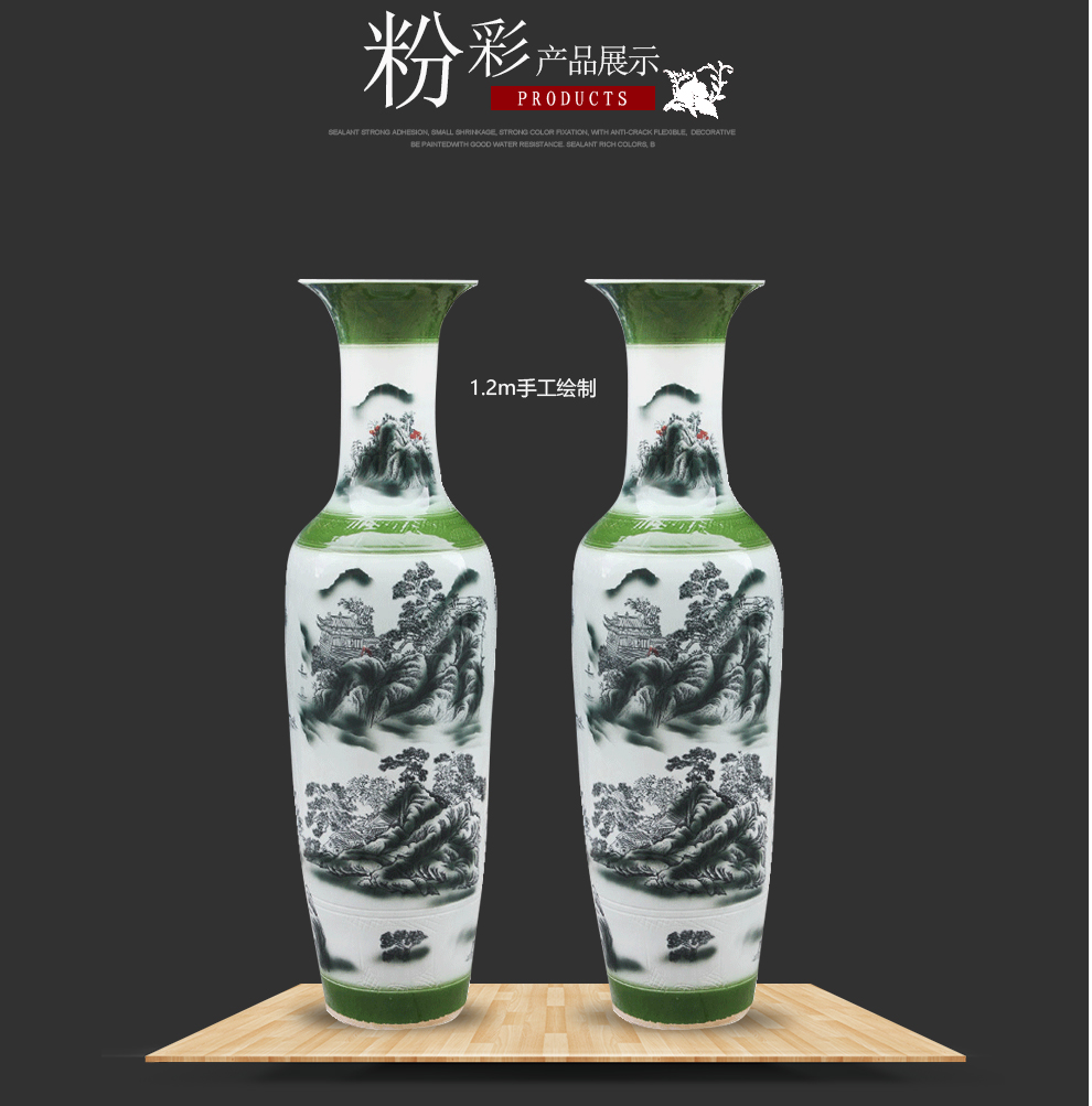 Splendid sunvo e179 jingdezhen ceramics color ink landscape painting of large vases, restoring ancient ways is the sitting room adornment