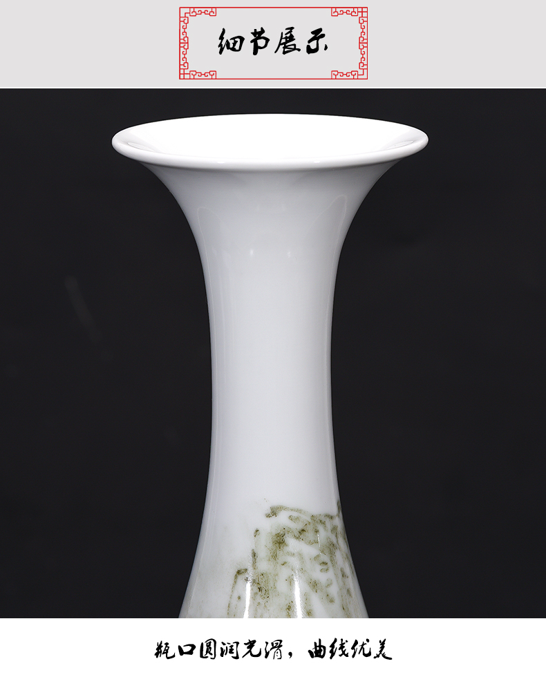 Jingdezhen ceramics vase famous hand - made under glaze color Chinese rural style home sitting room adornment is placed