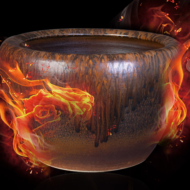 Jingdezhen ceramic checking out sharply glaze up tank large goldfish bowl lotus basin bowl lotus lotus cylinder cylinder tortoise