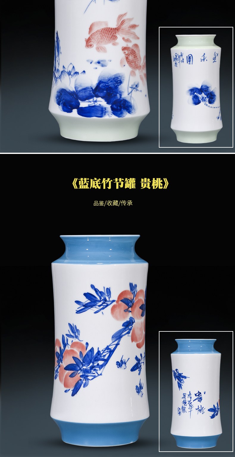 Jingdezhen ceramics hand - made vases, flower arranging dried flowers of modern Chinese style household furnishing articles sitting room adornment handicraft