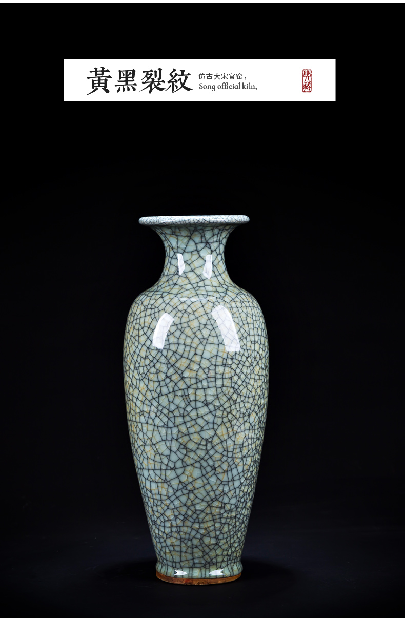Jingdezhen ceramics vase furnishing articles guanyao open piece of crack Chinese flower arranging archaize home sitting room adornment c6