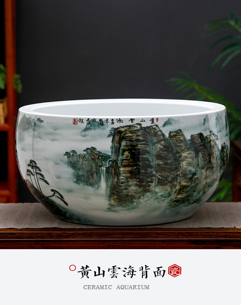 Jingdezhen ceramics hand - made refers to goldfish GangPen basin of a water lily bowl lotus cornucopia large - sized tank