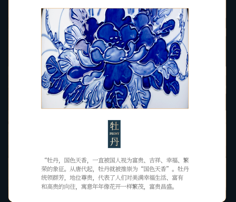 Jingdezhen ceramic blue and white porcelain vases, flower arrangement Chinese wind rich ancient frame trinket sitting room of Chinese style household furnishing articles