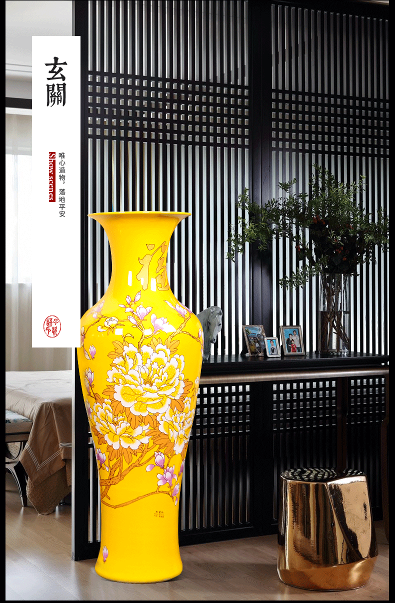 Jingdezhen ceramics China red high sitting room of large vases, TV ark, furnishing articles to heavy large ornament