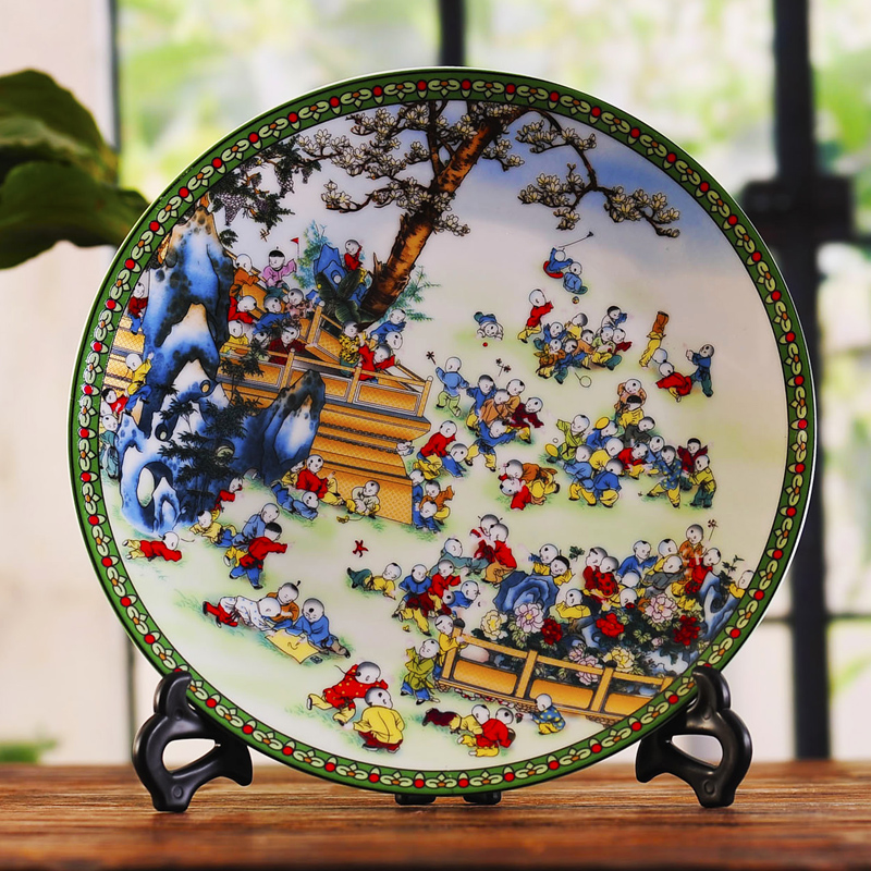 Jingdezhen ceramics decoration plate hanging dish figure porch rich ancient frame handicraft decorative furnishing articles ye05 the ancient philosophers