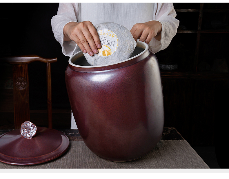 Jingdezhen ceramic seal tea caddy fixings receive a storage jar home furnishing articles decorative arts and crafts