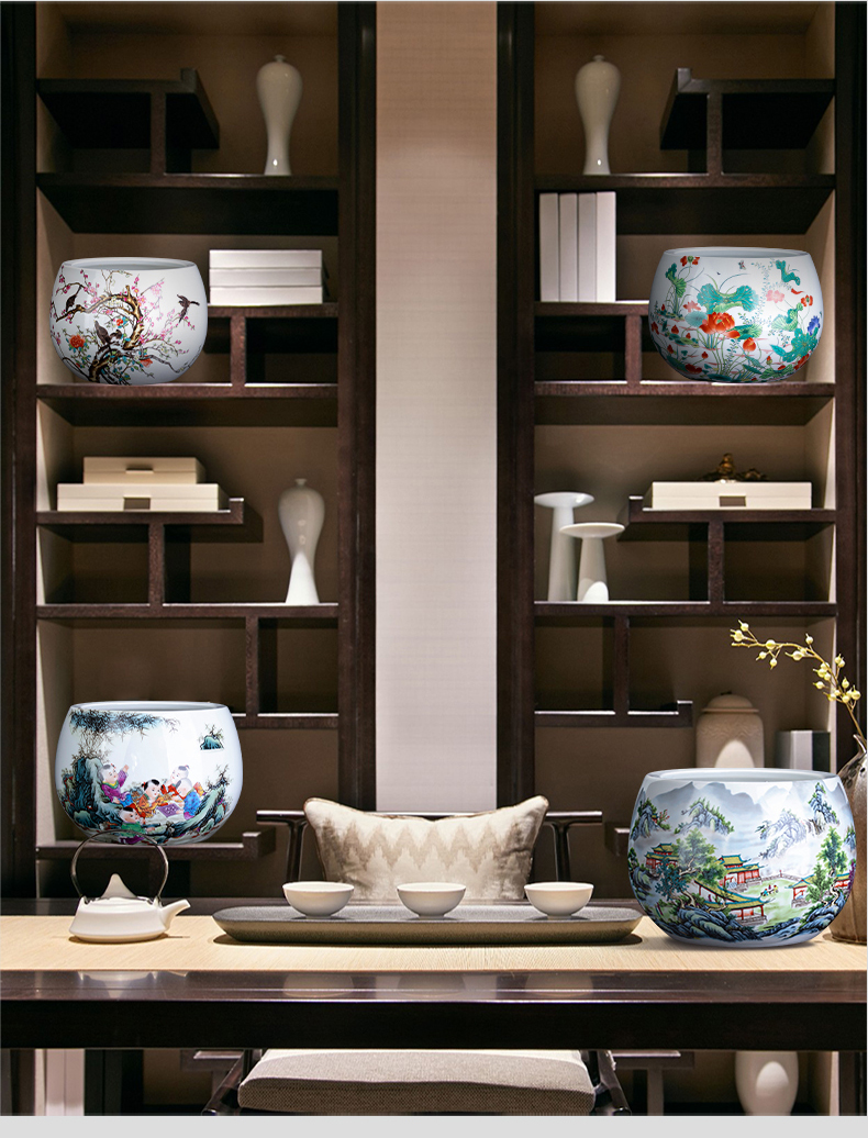 Jingdezhen ceramic cornucopia sitting room porch rich ancient frame of Chinese style household adornment geomancy fortune China