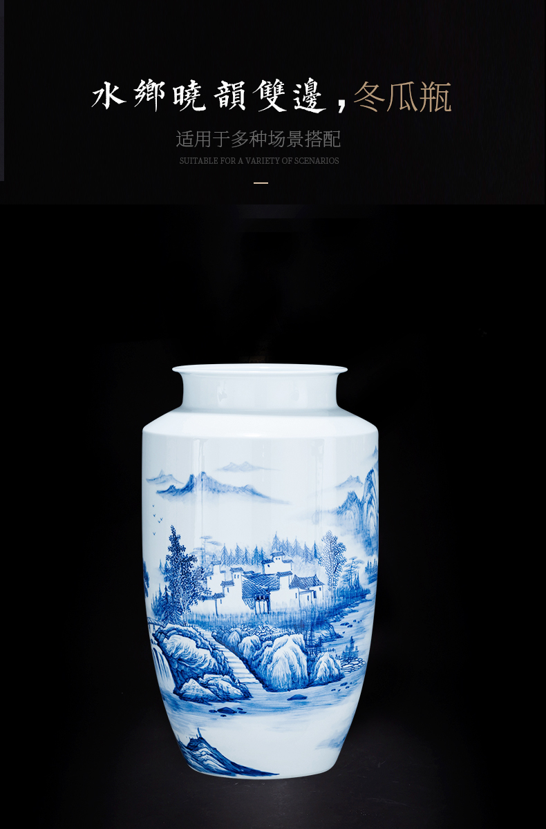 Jingdezhen ceramics hand - made porcelain bottle of archaize sitting room of Chinese style household rich ancient frame trinket flower arranging furnishing articles