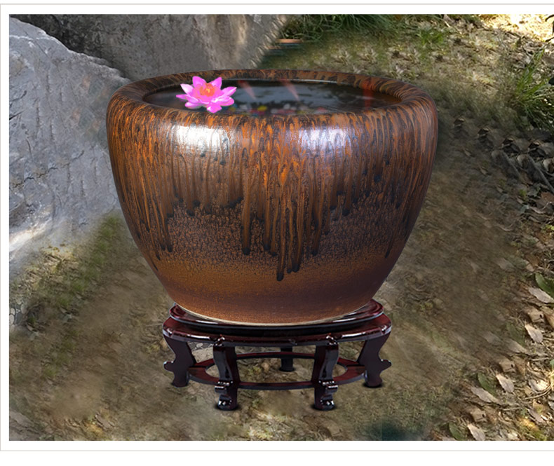 Jingdezhen ceramic checking out sharply glaze up tank large goldfish bowl lotus basin bowl lotus lotus cylinder cylinder tortoise