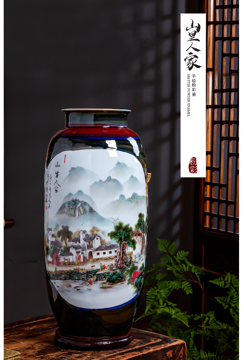 Jingdezhen ceramic vase furnishing articles household act the role ofing is tasted wine rich ancient frame of Chinese style restoring ancient ways large famous hand - made the sitting room