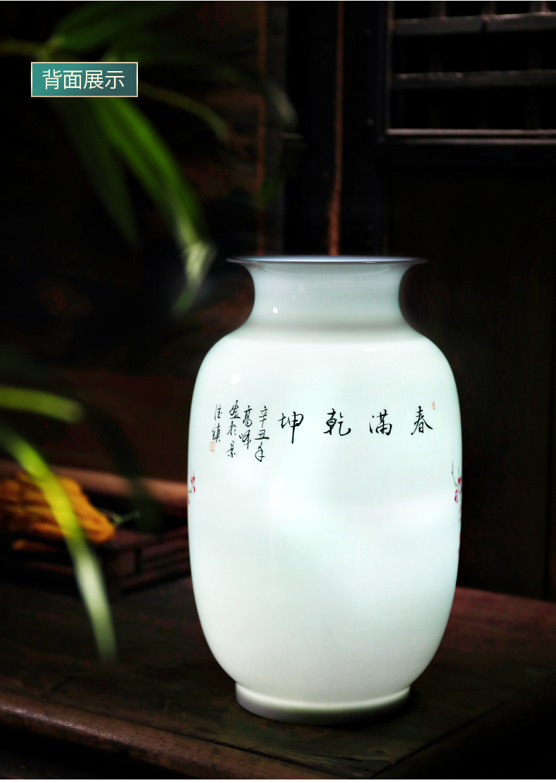 The Master of jingdezhen ceramic vase furnishing articles hand - made light thin foetus Chinese key-2 luxury high - grade flower arranging rich ancient frame sitting room adornment