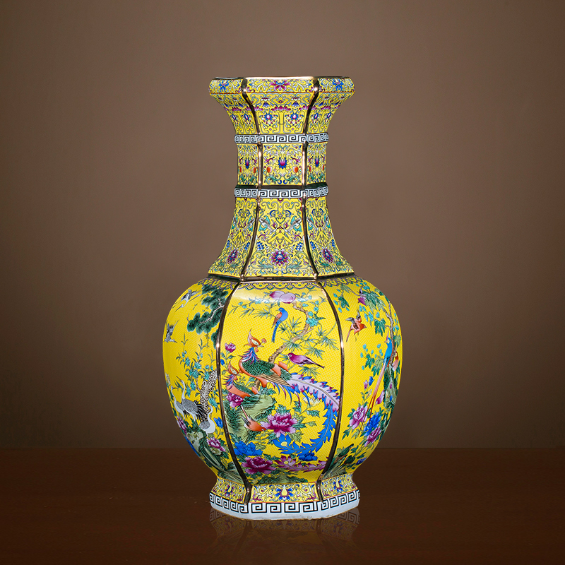 Archaize of jingdezhen ceramics powder enamel vase imitation qianlong year Chinese style classical Angle of the sitting room what adornment furnishing articles