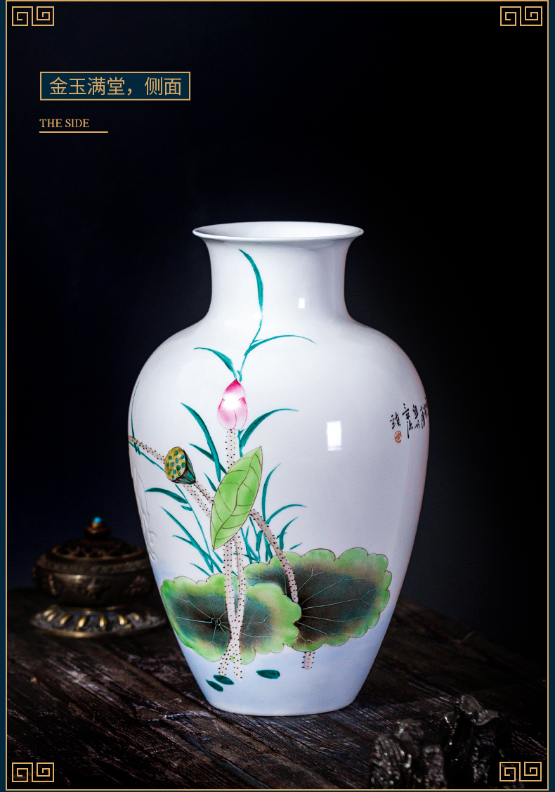 Jingdezhen ceramic vase furnishing articles by hand - made rich ancient frame light the key-2 luxury of new Chinese style household, the sitting room porch decoration