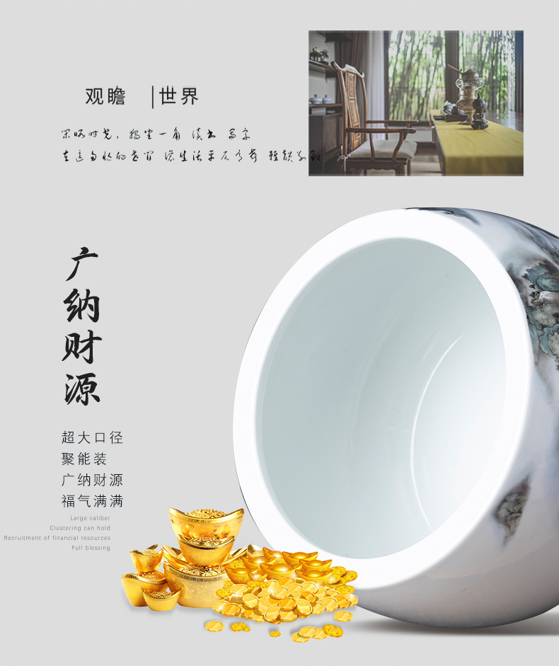 Jingdezhen ceramic cornucopia sitting room porch rich ancient frame of Chinese style household adornment geomancy fortune China