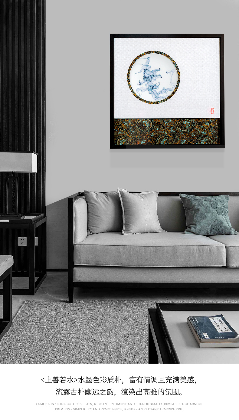 Jingdezhen ceramic painting pure hand draw new Chinese style household porcelain plate with box painter in the sitting room porch decoration paintings