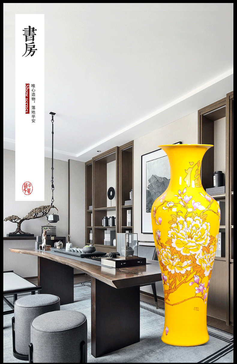 Jingdezhen ceramics China red high sitting room of large vases, TV ark, furnishing articles to heavy large ornament