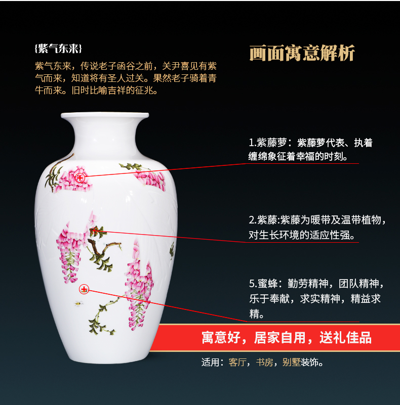 Jingdezhen ceramics by hand draw pastel thin foetus vase furnishing articles home sitting room TV ark adornment ornament