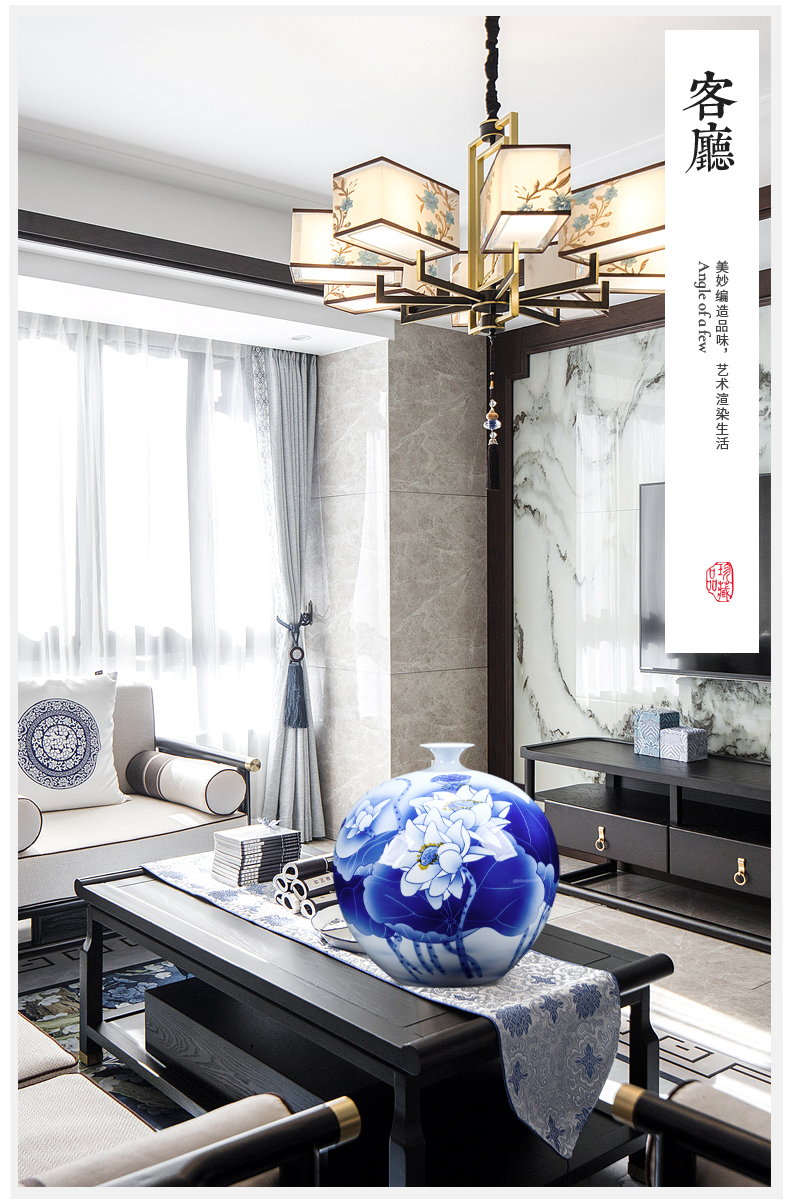 Jingdezhen ceramics hand - made vases pomegranates of blue and white porcelain bottle of new Chinese style household decoration flower arrangement sitting room furnishing articles