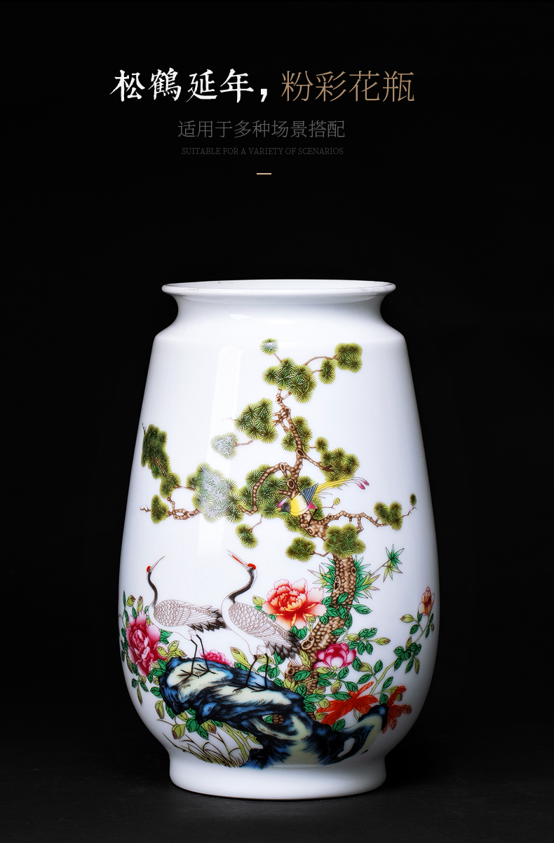 Jingdezhen ceramics dried flowers floret bottle of flower arranging living room TV cabinet rich ancient frame of Chinese style household adornment furnishing articles