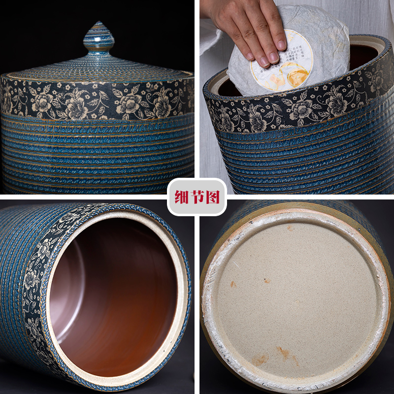 Jingdezhen ceramic tea pot seal the receive storage tank spiral caddy fixings household show caddy fixings