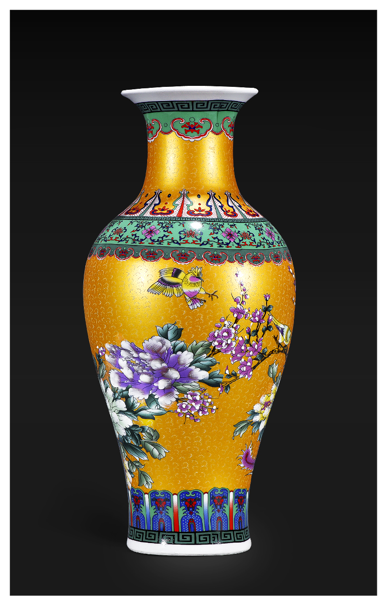 Jingdezhen ceramics dried flowers of large vases, flower arranging high household TV ark, adornment is placed large living room