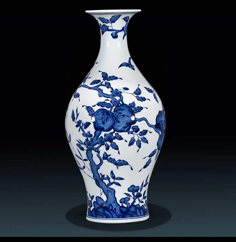 Jingdezhen ceramic antique hand - made of blue and white porcelain vases, flower arrangement furnishing articles rich ancient frame the sitting room of Chinese style household ornaments