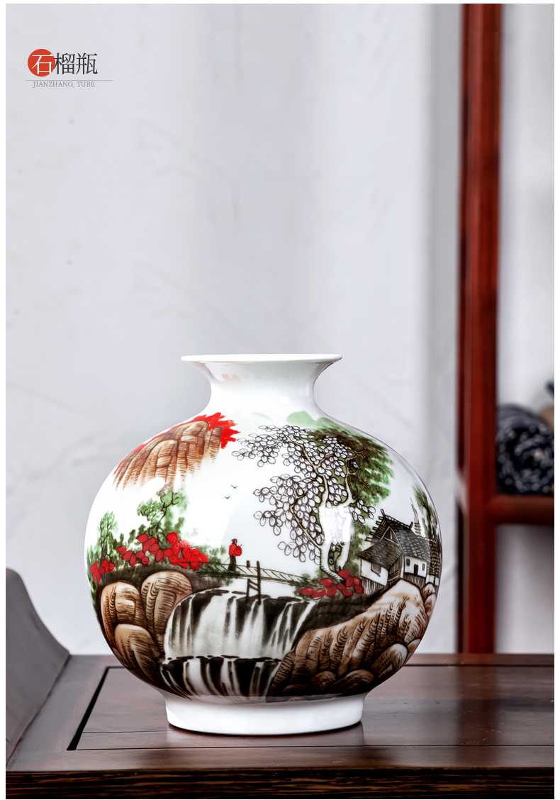 Jingdezhen ceramics vase Chinese flower arranging home sitting room porch TV ark, Angle of what adornment is placed on the ground