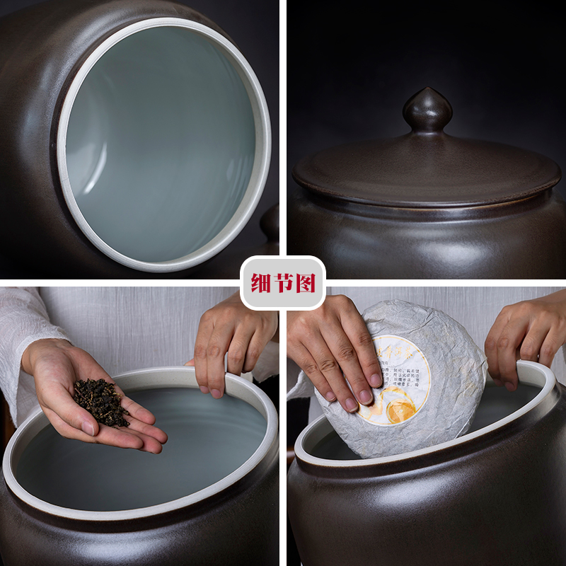 Jingdezhen ceramic sealed up the receive storage tank azure spiral caddy fixings domestic large capacity of moisture