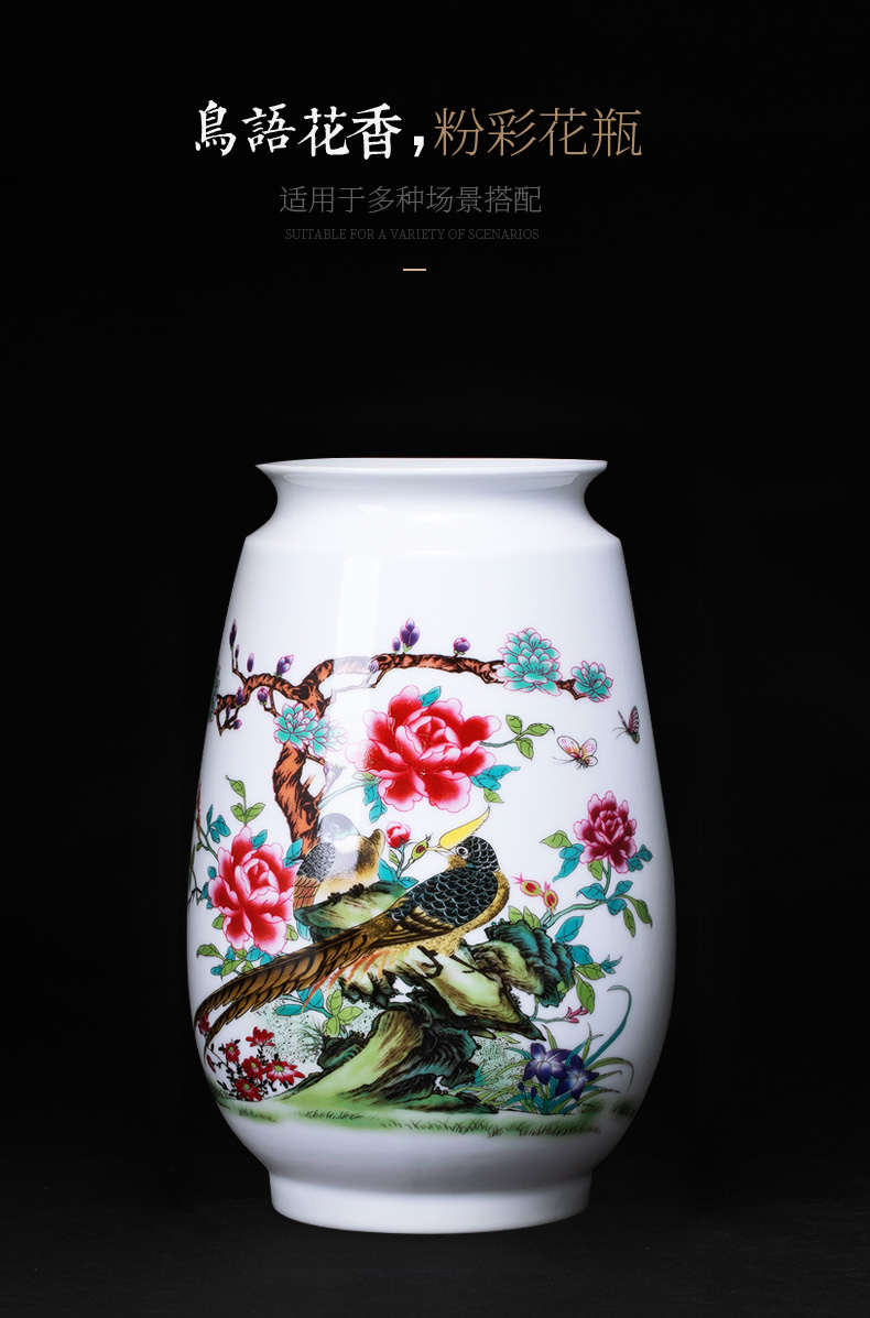 Jingdezhen ceramics dried flowers floret bottle of flower arranging living room TV cabinet rich ancient frame of Chinese style household adornment furnishing articles