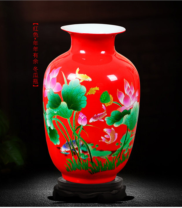 Jingdezhen ceramics powder enamel floret bottle of flower arranging dried flowers home sitting room rich ancient frame TV ark adornment small place