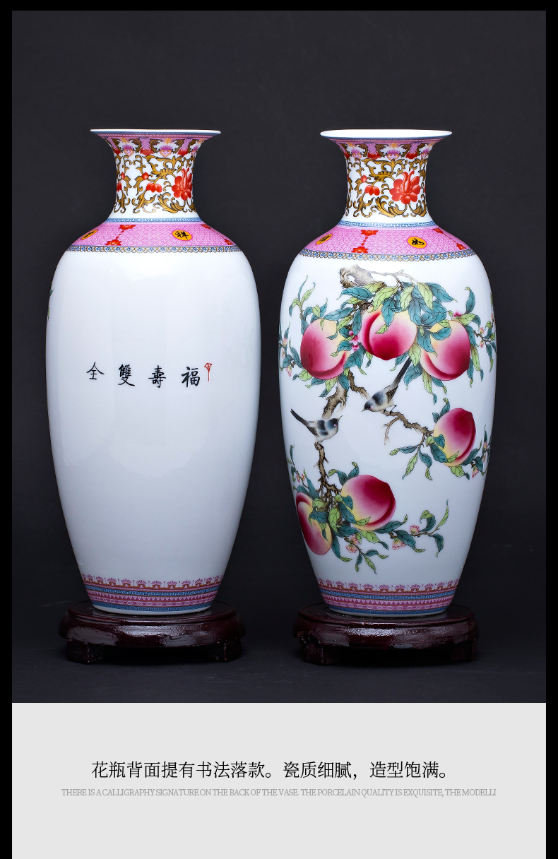 Jingdezhen ceramics three - piece vase furnishing articles of new Chinese style household to decorate the living room into a small handicraft live arranging flowers