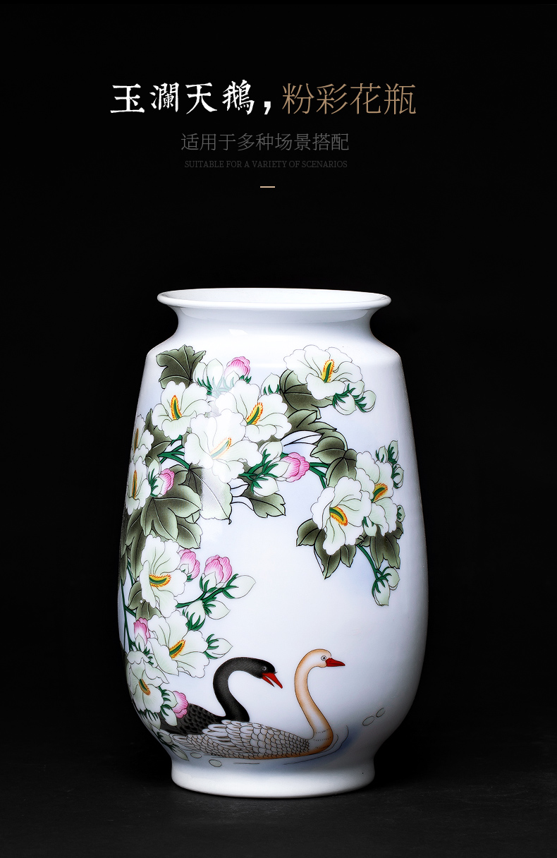 Jingdezhen ceramics dried flowers floret bottle of flower arranging living room TV cabinet rich ancient frame of Chinese style household adornment furnishing articles