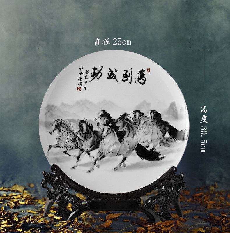 Jingdezhen ceramics decoration plate modern new Chinese style household act the role ofing is tasted, the sitting room porch TV ark, wine furnishing articles