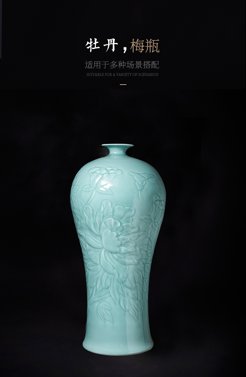 We knew of jingdezhen ceramics antique vase hand - carved childhood home sitting room adornment is placed large bottle