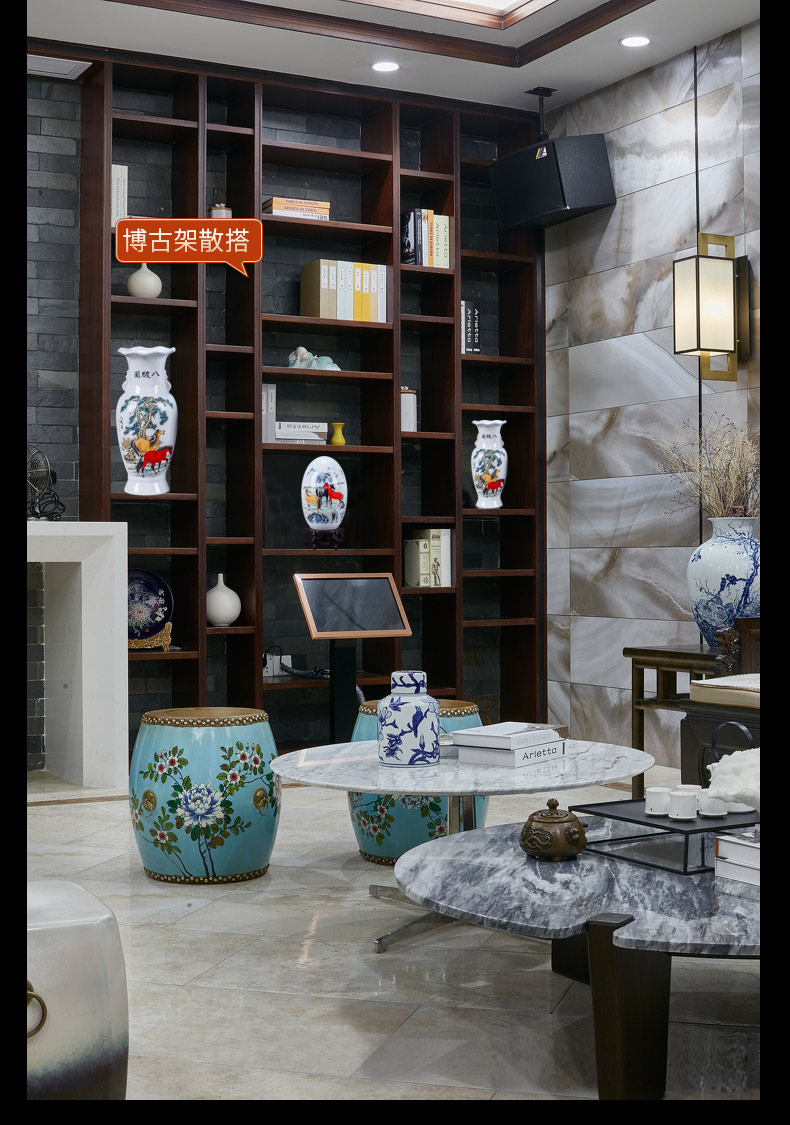 Jingdezhen ceramics large vases, three - piece suit Chinese style household flower arrangement sitting room adornment is placed a thriving business