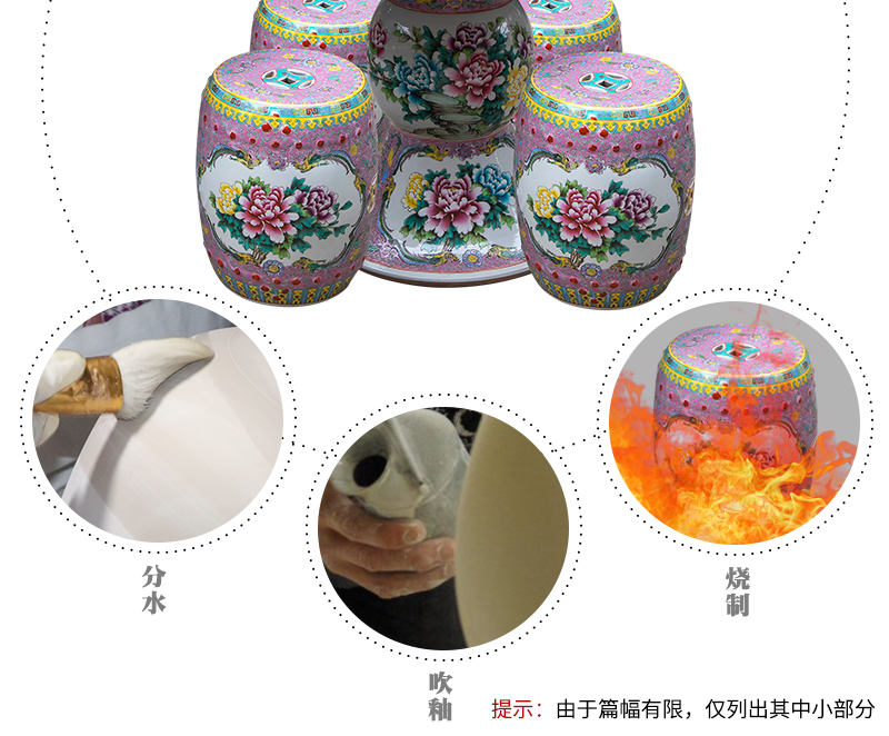 Jingdezhen hand - made pastel antique imitation qianlong year ceramic table and who suit is suing garden villa garden chairs and tables