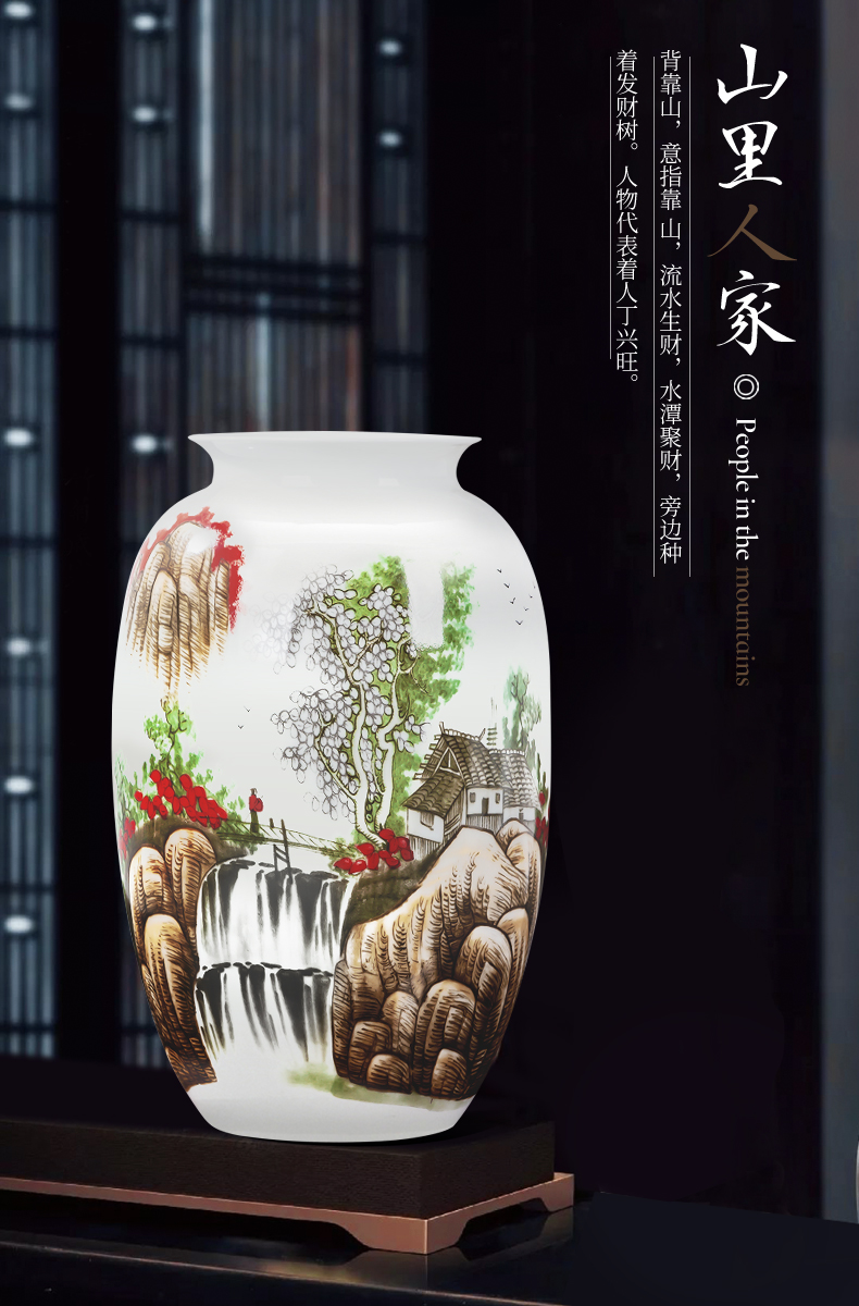 Jingdezhen ceramics vase Chinese flower arranging home sitting room porch TV ark, Angle of what adornment is placed on the ground