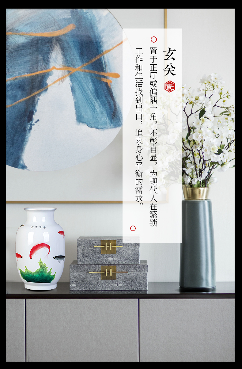 Jingdezhen ceramics Chinese vase household flower arranging the sitting room porch decoration rich ancient frame furnishing articles in successive years