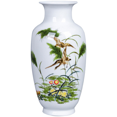 景德镇陶瓷器花瓶摆件新中式家居客厅博古架插花干花装饰品工艺品