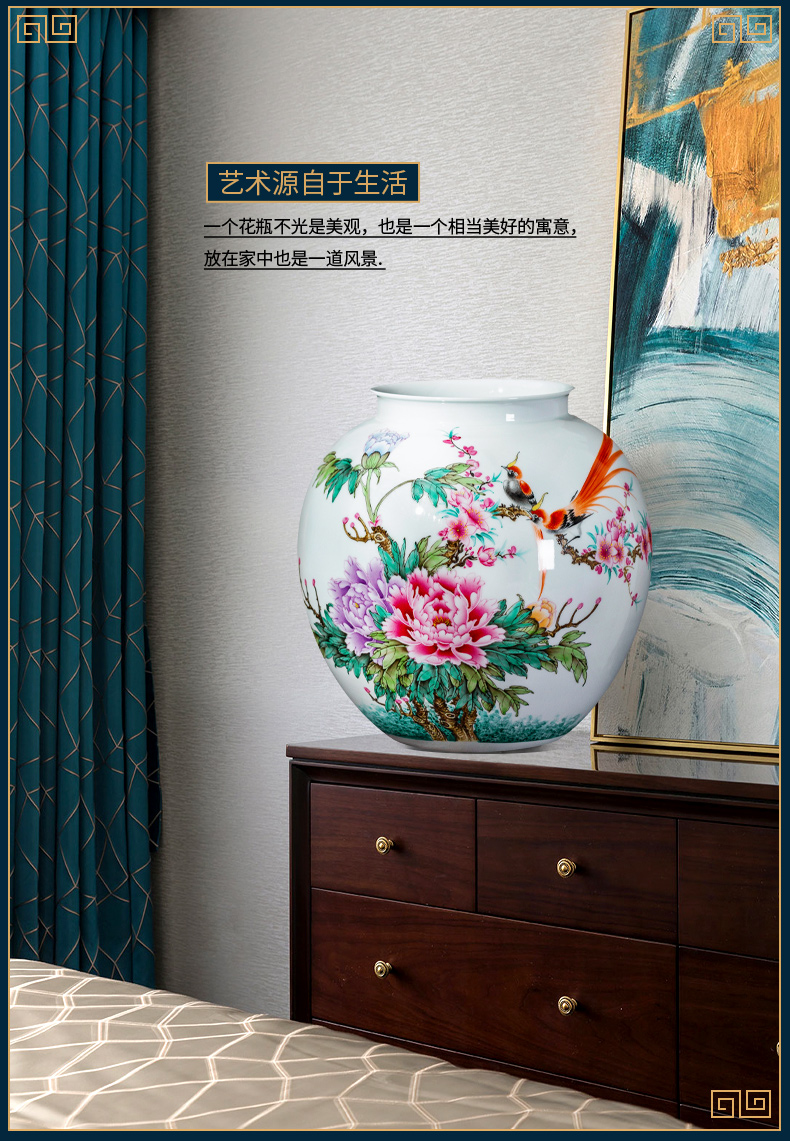 Jingdezhen ceramic vase furnishing articles rich ancient frame masters large antique hand - made Chinese style household, and the sitting room porch decoration