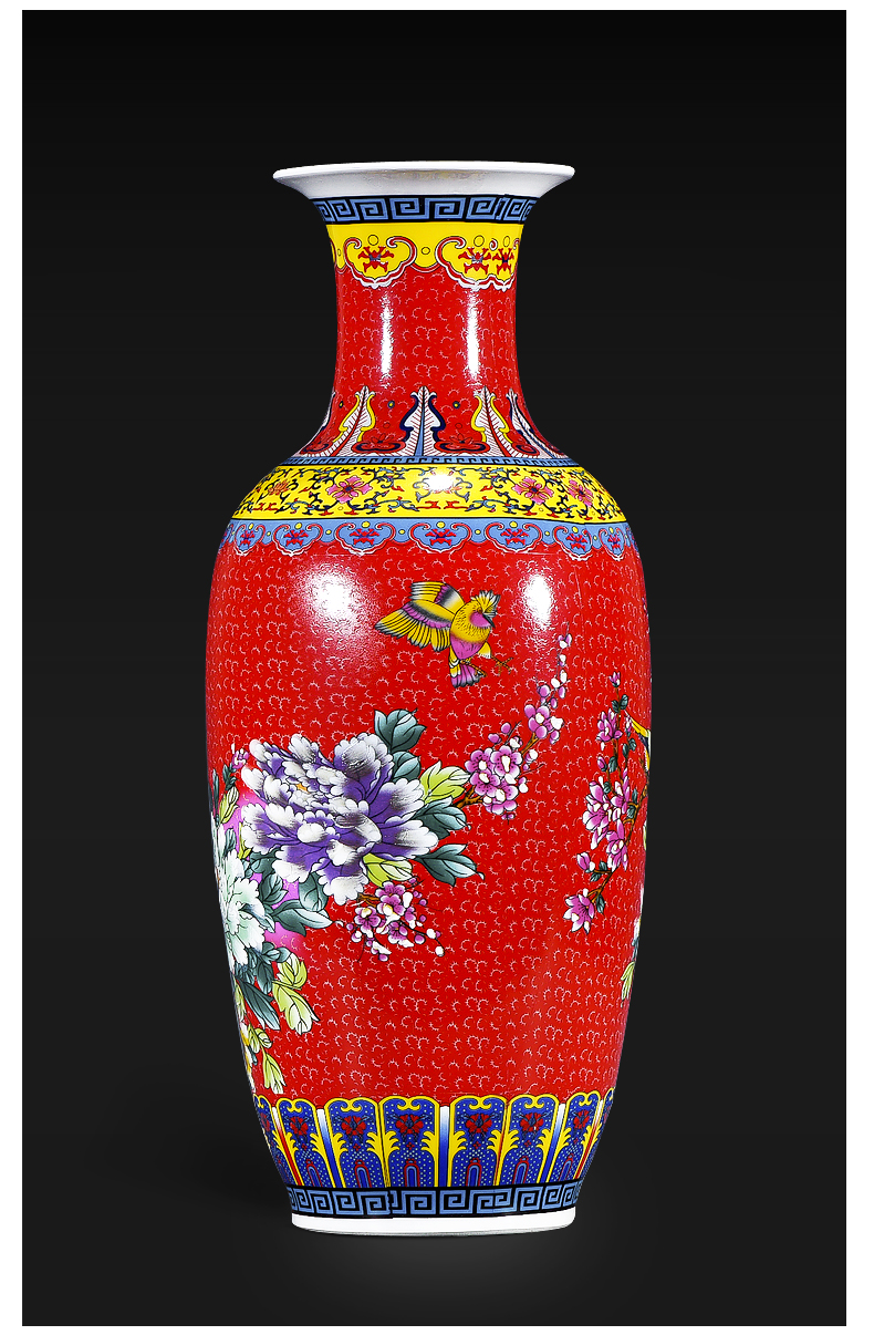 Jingdezhen ceramics dried flowers of large vases, flower arranging high household TV ark, adornment is placed large living room