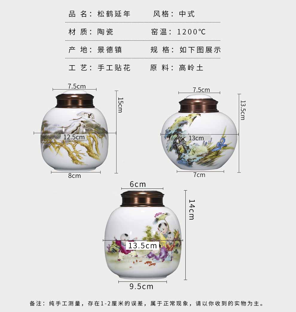 Jingdezhen porcelain tea set painting birds graph caddy fixings tea storage POTS for household use handicraft storage tank