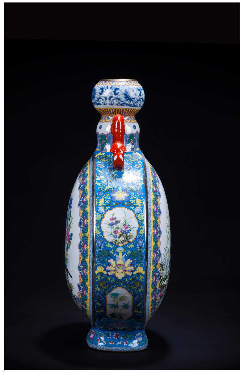 Jingdezhen ceramic vase furnishing articles large Chinese style restoring ancient ways is archaize sitting room tea table rich ancient frame ears bottled act the role ofing is tasted