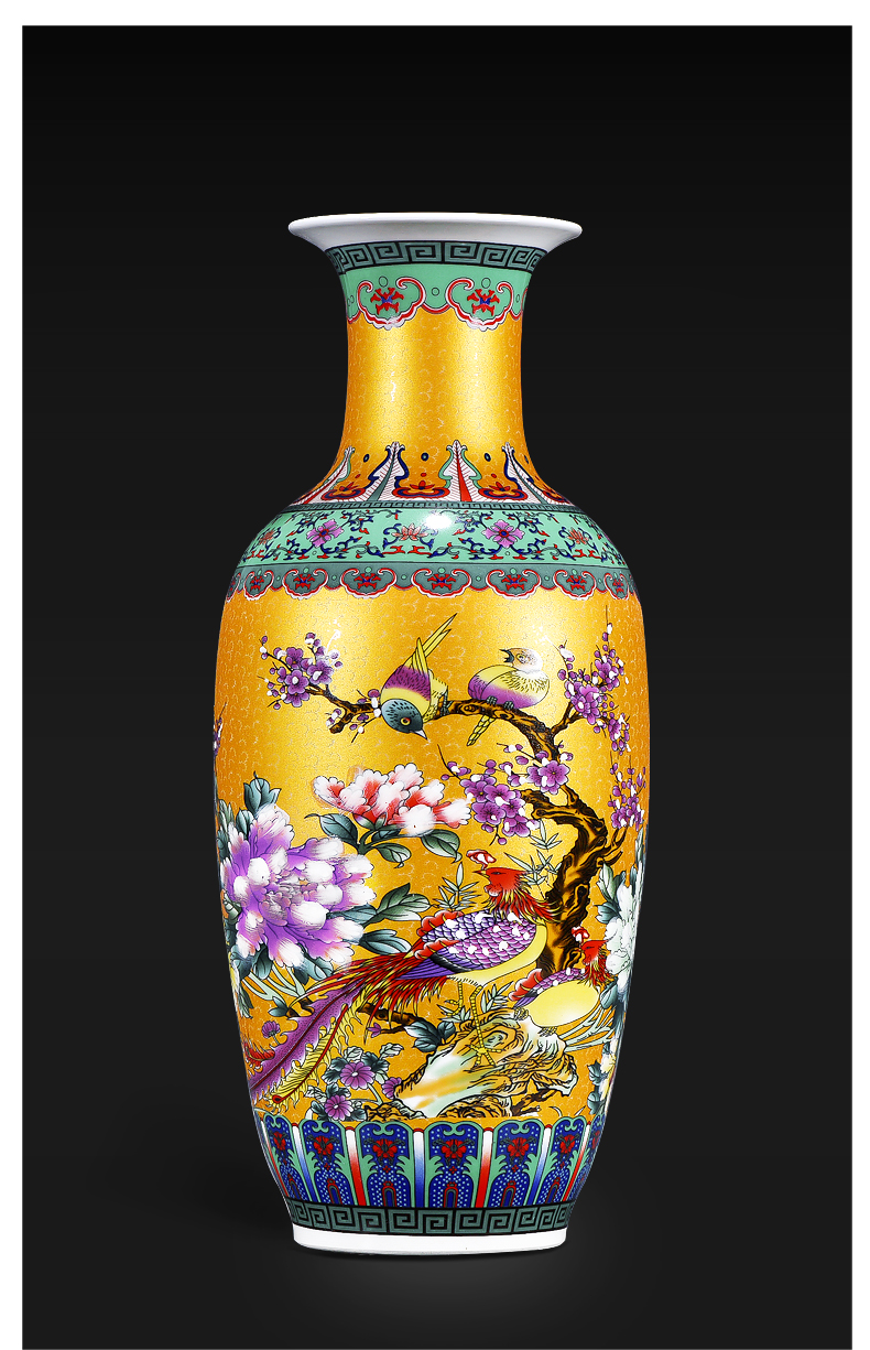 Jingdezhen ceramics dried flowers of large vases, flower arranging high household TV ark, adornment is placed large living room